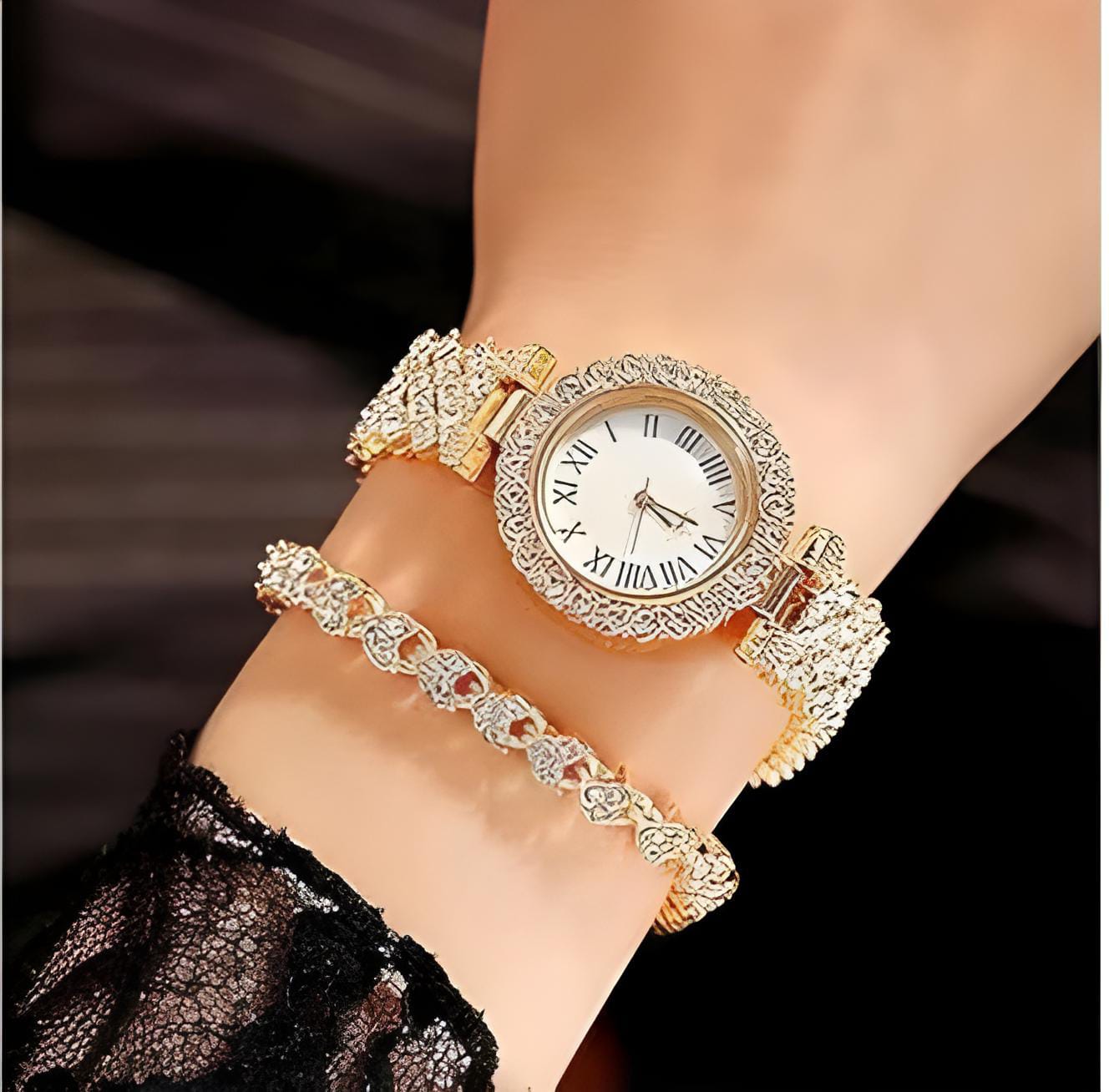 A58 Plus Smart Watch with Elegant Jewelry 8-in-1 Gift Set for Women